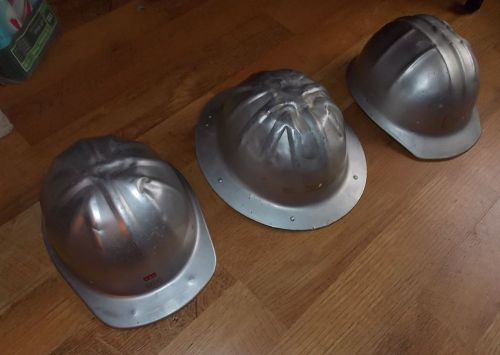 Lot of  3 Vintage Aluminum Hard Hats 2 B. F. McDonald and 1 Jackson