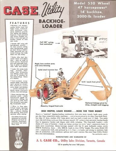 Equipment Brochure - Case - 530 - Utility Backhoe Loader - c1960&#039;s (E1726)