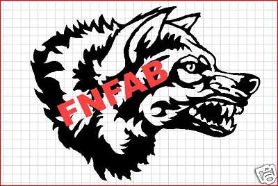 Growling wolf CNC Plasma .dxf clip art by FNFAB