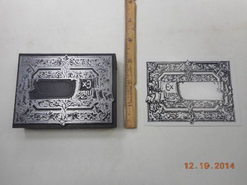 Letterpress Printing Printers Block, Large, Ex Libris, Intricate Bookplate