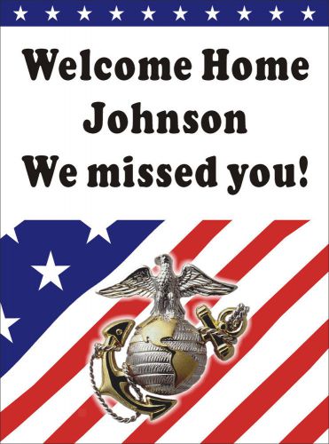 3ftX4ft Personalized Welcome Home US (U.S.) Marine Banner Sign Poster
