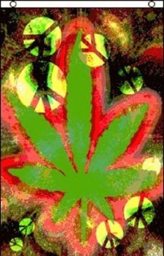 Marijuana Tie Dye Peace Flag 3&#039;x5&#039; Polyester - 012