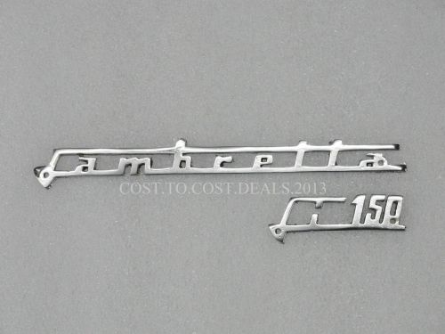 2X-LAMBRETTA LI 150 SCRIPT CHROME LEG SHIELD BADGE LI SERIES 1 2 3