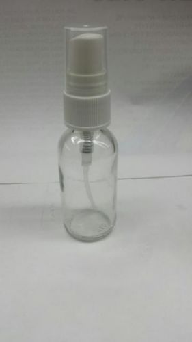 30 ml boston round glass bottle with white spray caps (12pc)