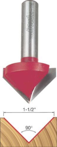 New freud 20-116 1-1/2-inch diameter 90-degree v-grooving router bit with for sale