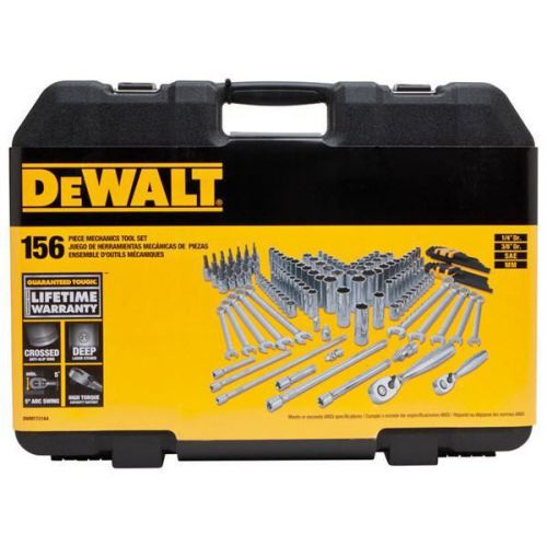 New/box dewalt 156 pc mechanics tool set! 3/8 &amp; 1/2&#034; sae &amp; metric sockets-bits for sale