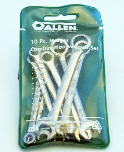 New made in usa 10 piece midget combination wrench set allen no. 29025 for sale