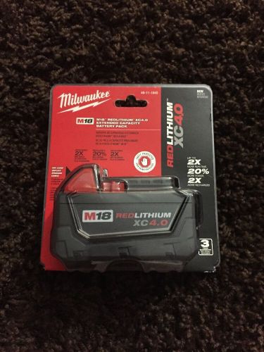 Milwaukee 48-11-1840 M18 XC 4.0 Red Lithium Battery &#034;In Original pkg&#034; New