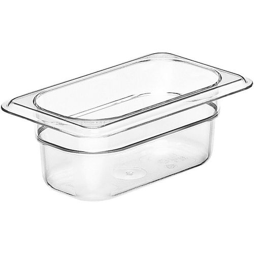 CAMBRO 1/9 GN FOOD PAN, 2 1/2&#034; DEEP, 6PK CLEAR 92CW-135