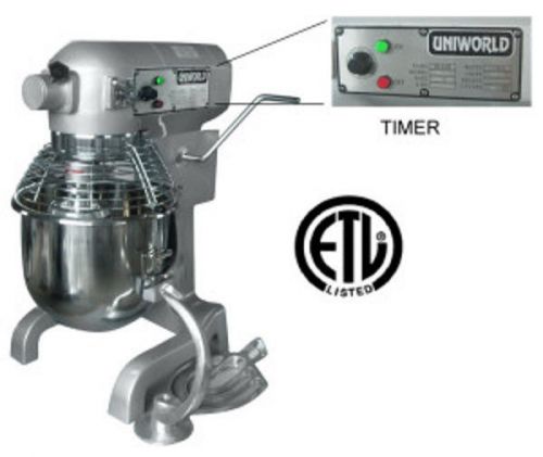 Uniworld upm-20et commercial kitchen 20 qt planetary mixer w/timer &amp; attachments for sale