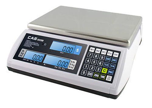 CAS S2000JR 60lb LCD Price Computing Deli Meat Scale -  Rechargeable Battery