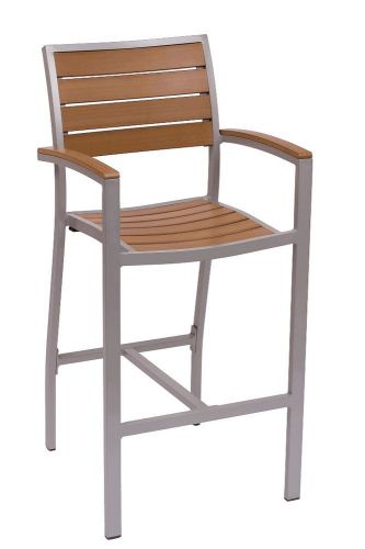 New Largo Commercial Outdoor Restaurant Bar Stool with Arms