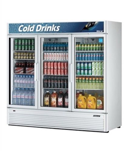 New turbo air 72 cu ft super deluxe 3 glass swing door merchandiser refrigerator for sale