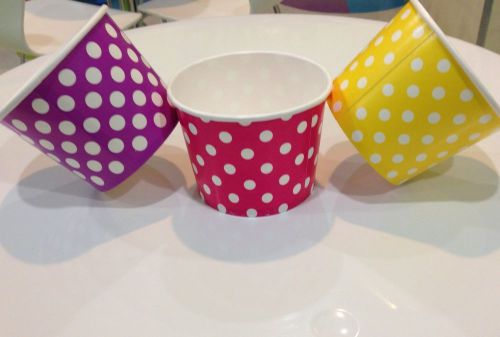 Polka Dot Frozen Yogurt - Ice Cream cups  - 50 per pack