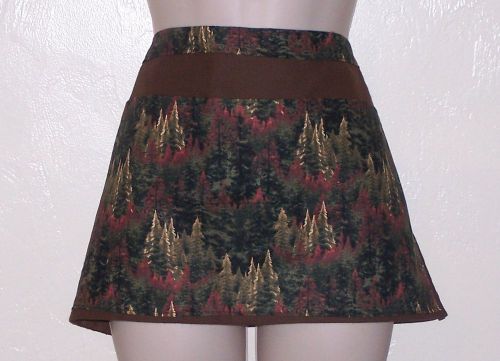 Hand Made server / waitress APRON, 3 pocket, pine trees FREE SHIP 6351