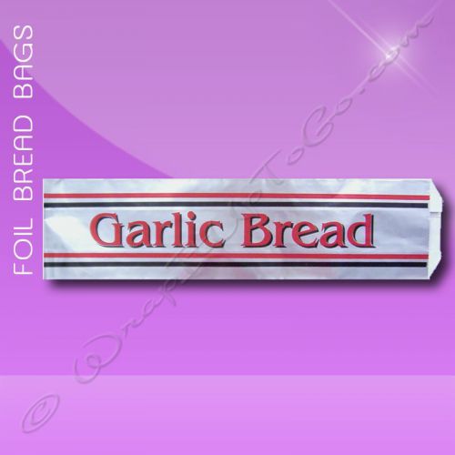Foil bread bags – 4-1/2 x 2-1/4 x 20 – printed garlic bread for sale