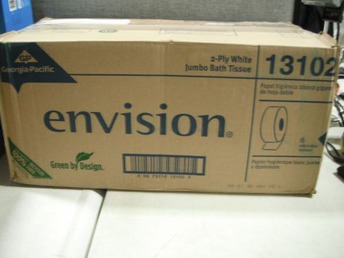 Envision 13102 Jumbo 2-Ply White Bath Tissue 12&#034; Roll 6 Rolls/Carton