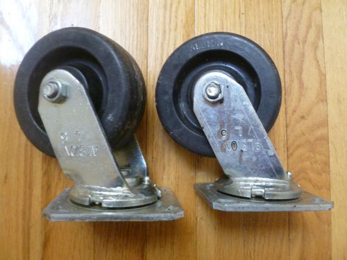 2 Albion 5&#034; Casters Heavy Duty Swivel 5&#034;x2&#034; wheels 1000 Lb load