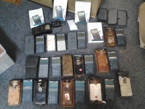 12 used Hewlett Packard HP 48GX 128 RAM Calculators, Printer, cases, books