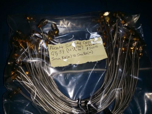 Flexible Semi Rigid Cables LOT QTY(39) 12&#034; SMA RA(M) to SMA RA(M)