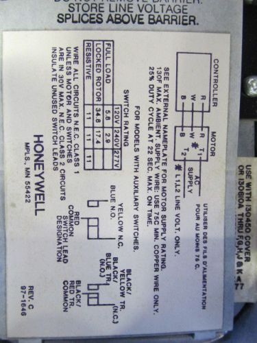 Honeywell M955A1024 Super Mod Motor 24 VAC