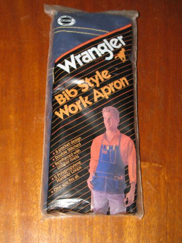 *NIP* Vtg. WRANGLER Bib Style WORK APRON Carpenter Industrial Blue Made in USA