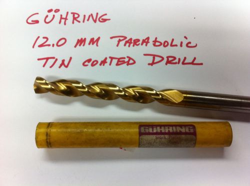 12 MM , PARABOLIC, TIN COATED, GUHRING DRILL, NEW