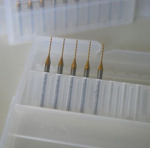 New 1/8&#034; 5pcs titanium nitride coated carbide micro drill bits cnc pcb 0.8mm for sale