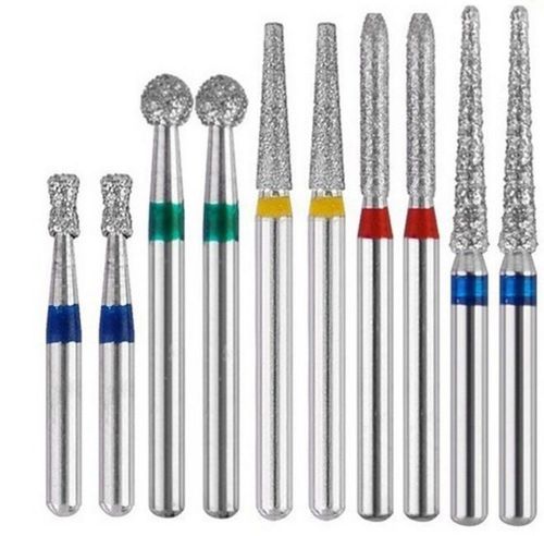 100* Dental Diamond Burs Flat-end Tapered FG 1.6mm   Medium High speed Handpiece