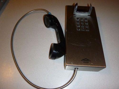 Graybar Allen Tel Armored Push Button Phone STAINLESS STEEL SURFACE MOUNT GB306V