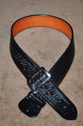 Triple K Police Officer Basketweave Leather Duty Belt w/ Buckle - size 32