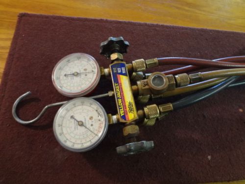 YELLOW JACKET TESTING &amp; CHARGING MANIFOLD GAUGES / R12 / R22 / R502 W/HOSES