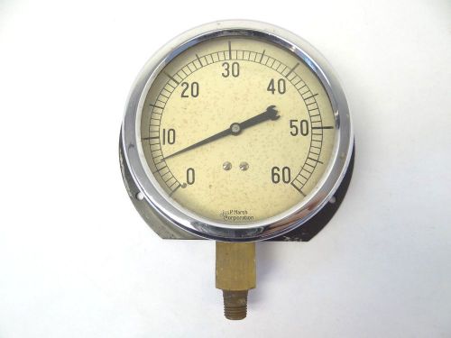 Vintage Large Jas P Marsh Corp Industrial 60 Pound Pressure Machine Gauge Parts