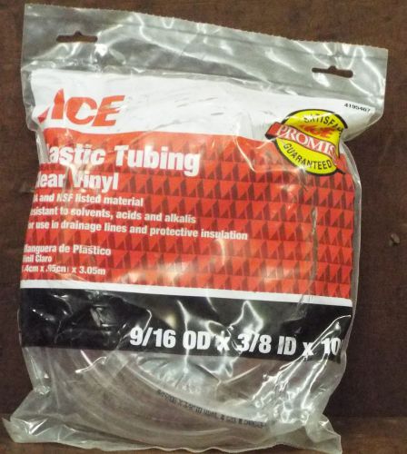 1 NEW ACE 4195467 9/16 OD x 3/8 ID X 20&#039; PLASTIC CLEAR VINYL TUBING NIP