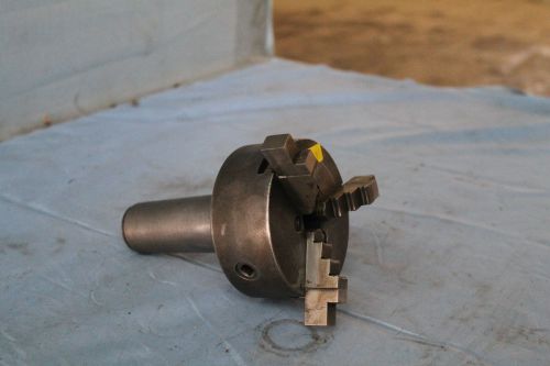Union 4 inch 3 jaw No. 93K metalworking / grinding chuck w #12 B and S taper