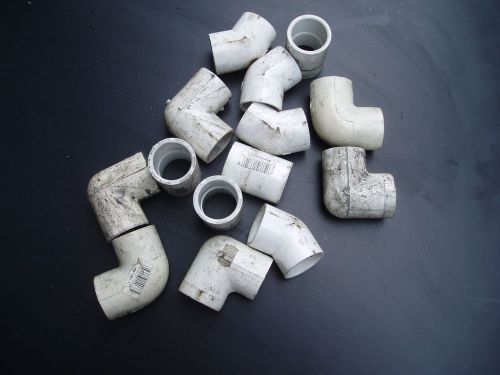 Lot of 14 pcs 1&#034; rigid non-metallic 45, 90 degree elbow, coupling sch 40 pvc for sale