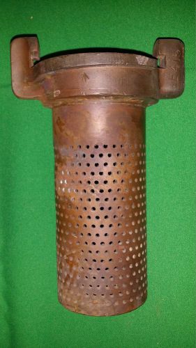 LARGE ANTIQUE BRASS FIRE HOSE / SUMP PUMP STRAINER / SCREEN