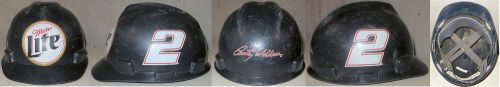 MILLER LITE Worn Used Plastic Hardhat .. Medium .. Adjustable .. Dark Blue