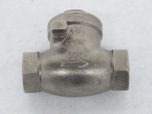 JFW SC-200 3/4 IN NPT STAINLESS 200 THREADED SWING GATE CHECK VALVE B373188