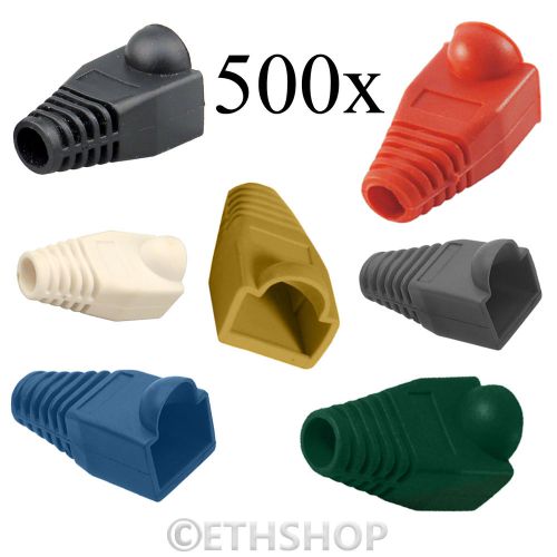 500x rj45 cat 5e cat 6 6e ethernet lan network cable lead end connector boots uk for sale