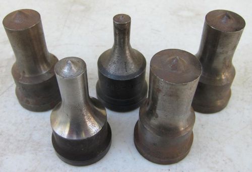 Lot of 5 Iron Metal Worker Dies Die Punches Punch - 1-1/4&#034; Base Diameter