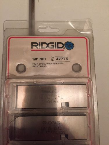 Ridgid 47775 1/8&#034; High Speed Universal Pipe Dies Right Hand Pipe Threader