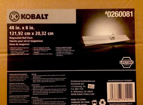 NIB 48 Inch Magnesium Bull Float Lifetime Marshaltown Kobalt