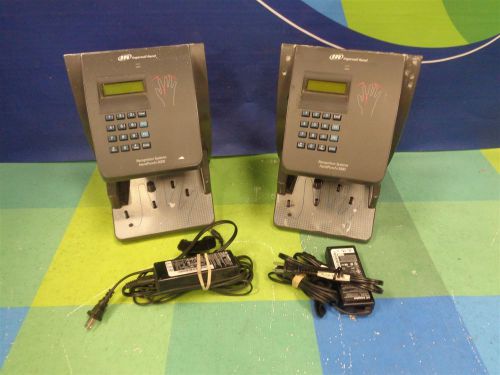 Lot of 2 Ingersall Rand Handpunch 3000 HP-3000 Biometric Ethernet Time Clock