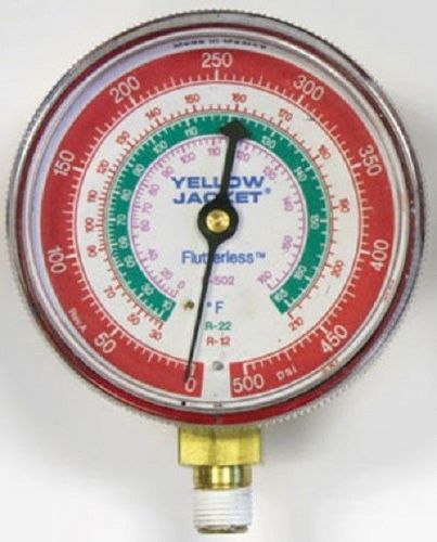 Ritchie yellow jacket 49137 3-1/8&#034; red manifold gauge 0-800 psi - r-22/404a/410a for sale