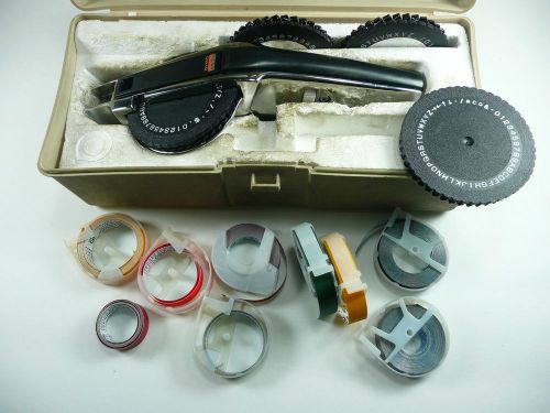 Vintage DYMO  #1570 Chrome Label Maker Labeling System w/Case Tape+More REDUCED!