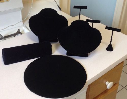 black velvet jewelry display set