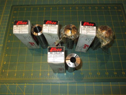 MACHINIST TOOLS * 4 ENCO R8 COLLETS * 1/8,  1/4, 1/2, 3/4