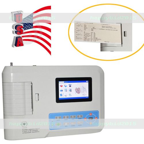 3-CHANNEL PORTABLE 12-LEAD ECG EKG MACHINE + PC SOFTWARE, THERMAL PRINTER