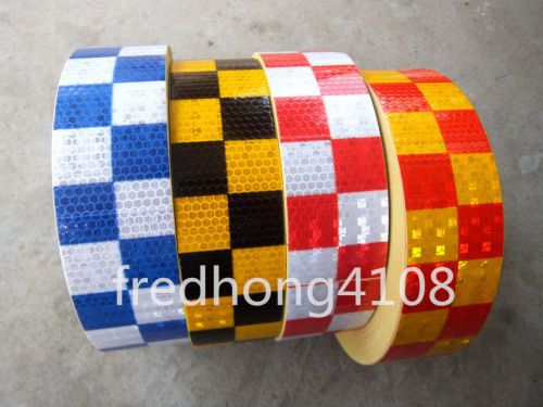 Square Safety Reflective Self adhesive Hazard Warning Tape Sticker 5cm Width